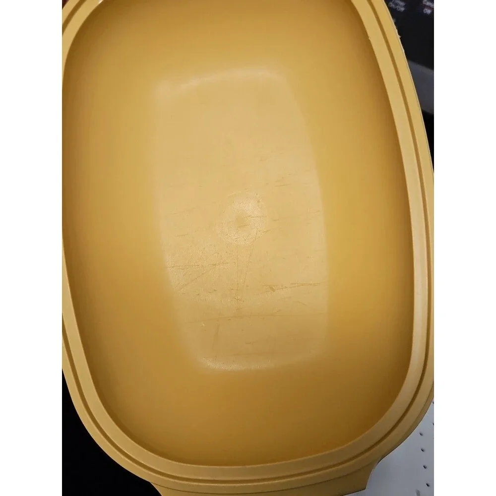 Vintage Tupperware Microwave Steamer #1273 Harvest Gold 3 Piece Set